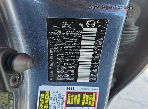 2T1BURHEXJC054074 2018 TOYOTA COROLLA Blue Вид підкапотного простору