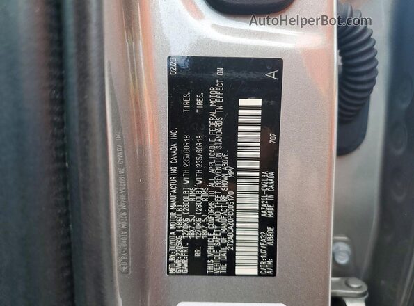 2T2ADCAZ0PC005170 2023 LEXUS NX Gray Vista de la etiqueta del VIN