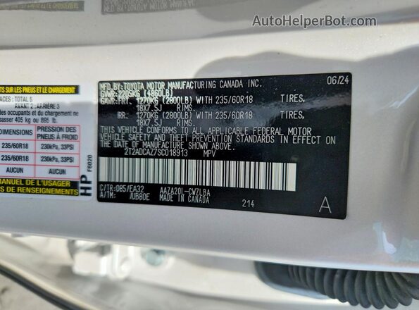 2T2ADCAZ7SC018913 2025 LEXUS NX White 360 interior view