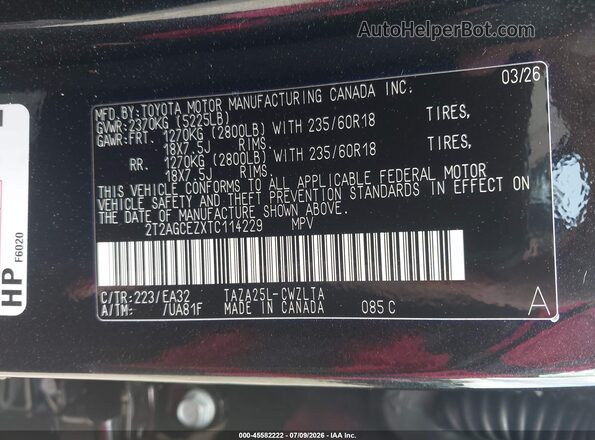 2T2AGCEZXTC114229 2026 LEXUS NX 350 Black Вид підкапотного простору