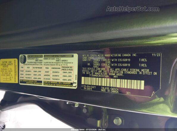 2T2BAMBA3RC027484 2024 LEXUS RX 350 Green Engine compartment view