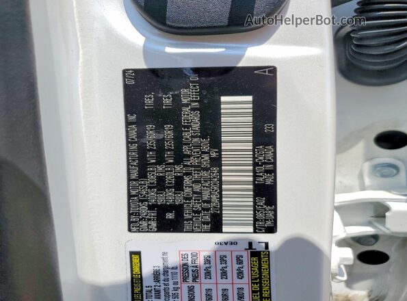 2T2BAMBA5RC042648 2024 LEXUS RX White Вид наклейки з VIN-кодом