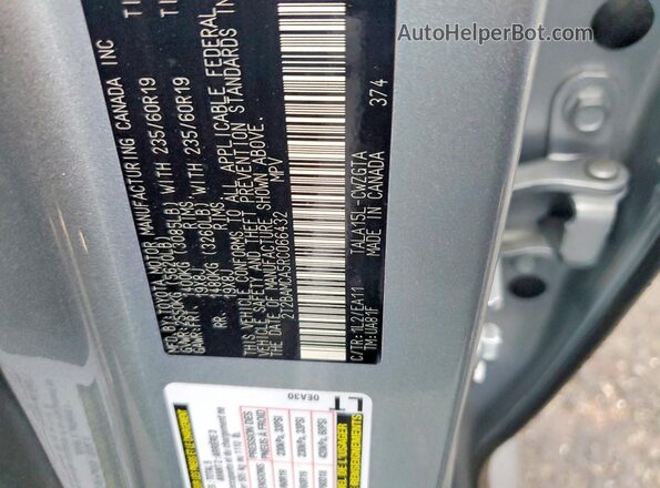 2T2BAMCA5RC066432 2024 LEXUS RX Silver Панорамний вид салону 360°