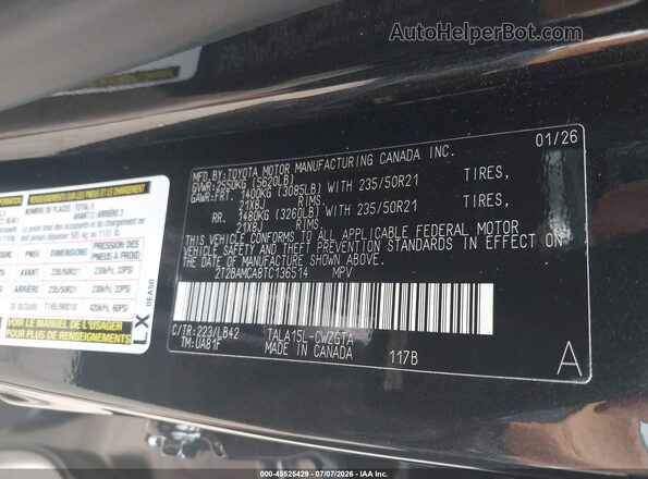 2T2BAMCA8TC136514 2026 LEXUS RX 350 Black Engine compartment view