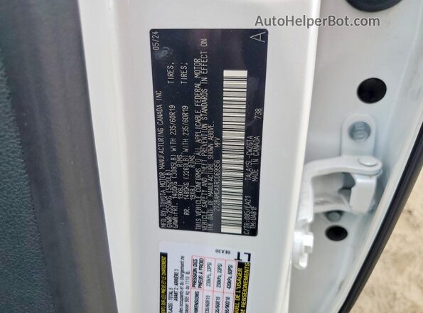2T2BAMCAXRC069956 2024 LEXUS RX White Widok naklejki z numerem VIN