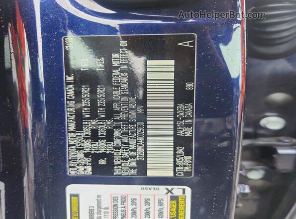 2T2BBMCA4RC029630 2024 LEXUS RX Синий Вид наклейки с VIN-кодом