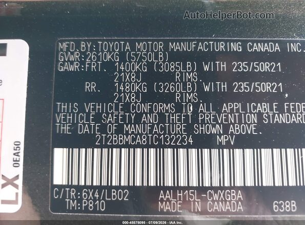 2T2BBMCA8TC132234 2026 LEXUS RX 350H Green Widok komory silnika