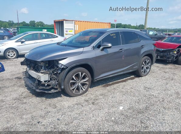 2T2BGMCA1JC027601 2018 LEXUS RX 450H Gray წინა მარცხენა ხედი სამი მეოთხედიდან