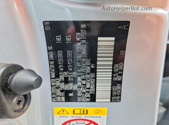2T2BZMCA1HC071893 2017 LEXUS RX Silver Սալոնի 360 աստիճան տեսք