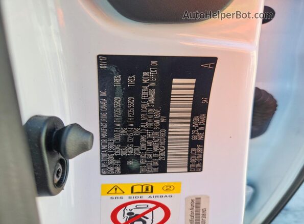 2T2BZMCA1HC078830 2017 LEXUS RX White Widok naklejki z numerem VIN
