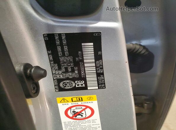 2T2BZMCA3GC022127 2016 LEXUS RX Silver Vista de la etiqueta del VIN
