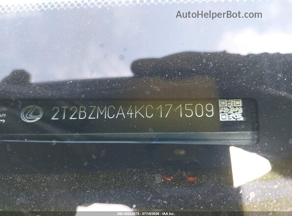 2T2BZMCA4KC171509 2019 LEXUS RX 350 Silver 