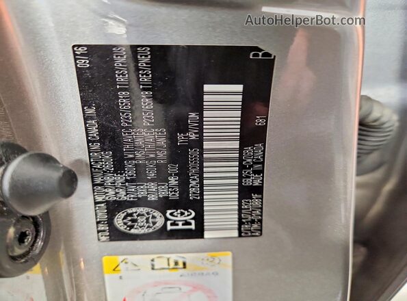 2T2BZMCA7HC055505 2017 LEXUS RX Silver Vista de la etiqueta del VIN