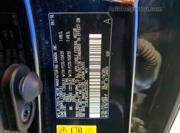 2T2BZMCA8GC032863 2016 LEXUS RX Черный Вид наклейки с VIN-кодом