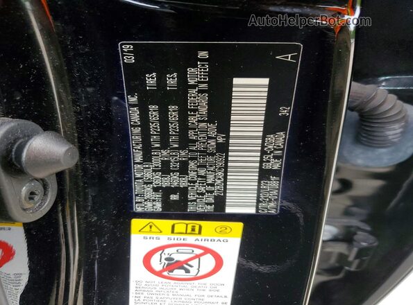 2T2BZMCA8KC190922 2019 LEXUS RX Black VIN კოდის სტიკერის ხედი