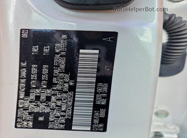 2T2GDCAZ4NC002585 2022 LEXUS NX White Vista del compartimento del motor