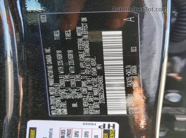 2T2GGCEZ5RC049082 2024 LEXUS NX Black VIN კოდის სტიკერის ხედი