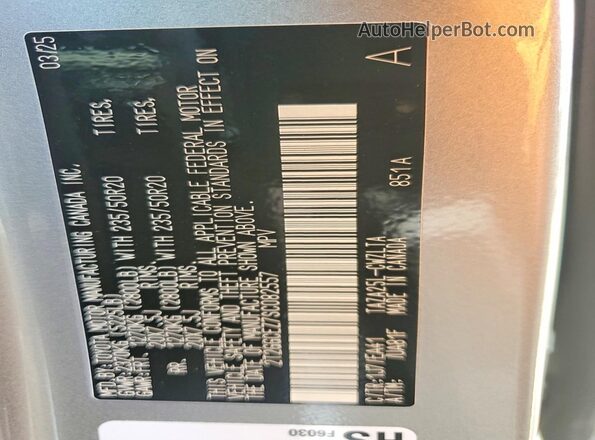 2T2GGCEZ7SC082557 2025 LEXUS NX Silver VIN sticker view