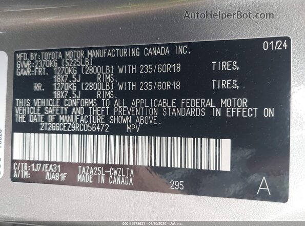 2T2GGCEZ9RC056472 2024 LEXUS NX 350 Silver ძრავის განყოფილების ხედი