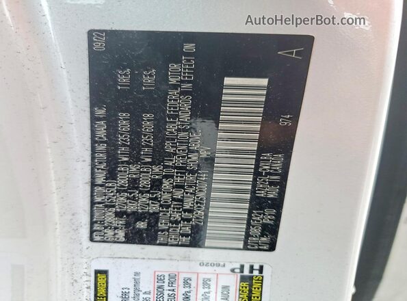 2T2GKCEZ5NC007441 2022 LEXUS NX Белый Панорамный вид салона 360°