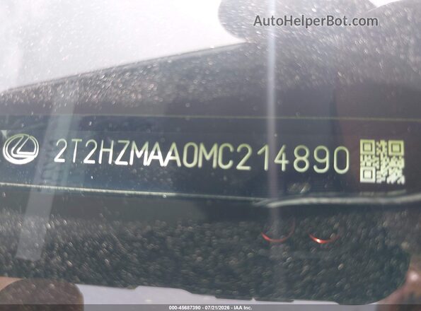 2T2HZMAA0MC214890 2021 LEXUS RX 350 Champagne 