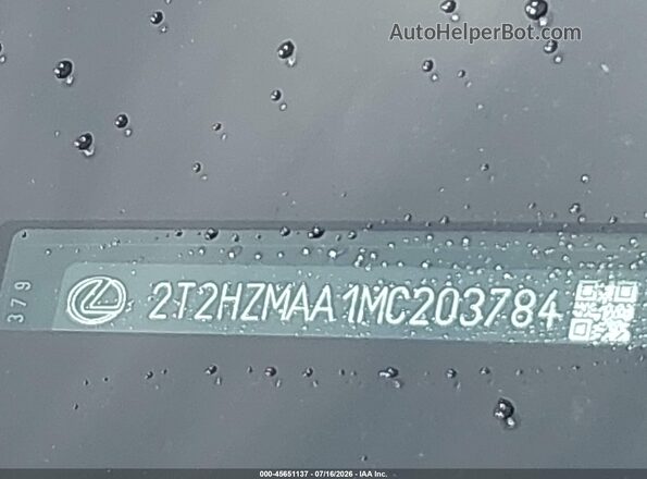 2T2HZMAA1MC203784 2021 LEXUS RX 350 Gray 