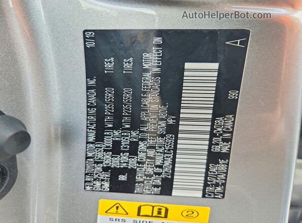 2T2HZMAA3LC155929 2020 LEXUS RX Silver 