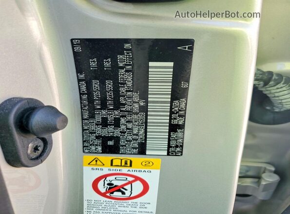 2T2HZMAA5LC152059 2020 LEXUS RX Cream VIN sticker view