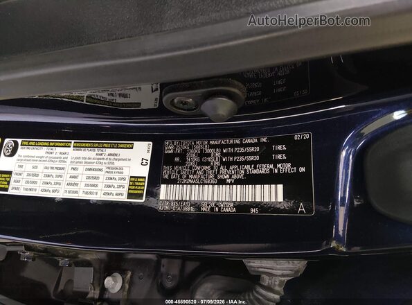 2T2HZMAA5LC168360 2020 LEXUS RX 350 Синий Вид подкапотного пространства