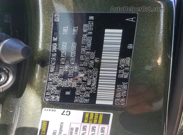 2T2HZMAA6MC206017 2021 LEXUS RX Green VIN կոդի պիտակի տեսք