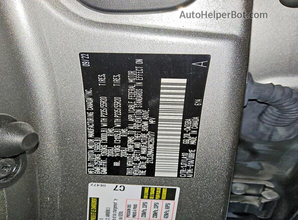 2T2JZMAA8NC260177 2022 LEXUS RX Silver VIN sticker view