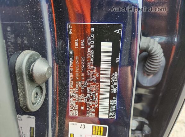 2T2SZMAA1MC209333 2021 LEXUS RX Blue Вид наклейки з VIN-кодом