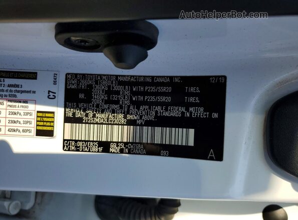 2T2SZMDA2LC230282 2020 LEXUS RX White Widok komory silnika