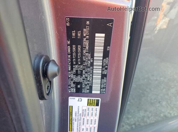2T2SZMDA3NC349798 2022 LEXUS RX Серый Вид наклейки с VIN-кодом