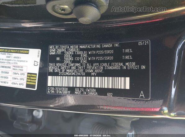 2T2SZMDA5MC294768 2021 LEXUS RX 350 Black Շարժիչի բաժամունքի տեսք