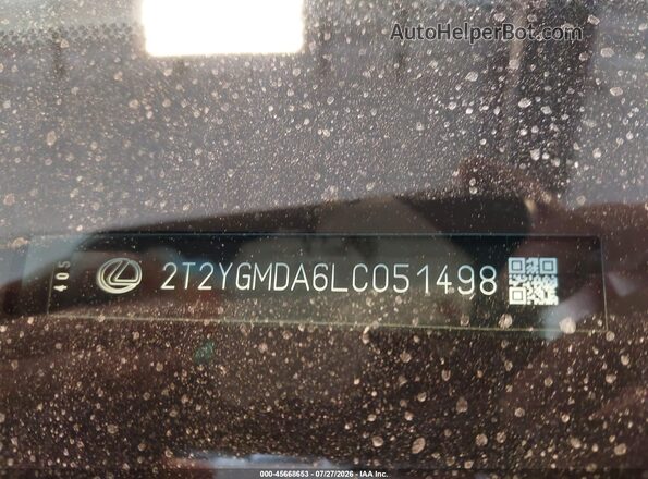 2T2YGMDA6LC051498 2020 LEXUS RX 450H Navy Vista del compartimento del motor