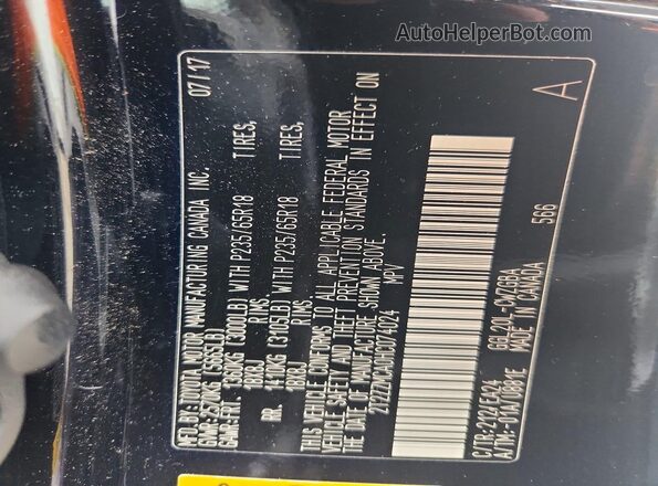 2T2ZZMCA0HC074024 2017 LEXUS RX Black Widok naklejki z numerem VIN
