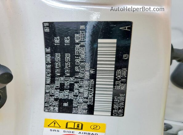 2T2ZZMCA2JC111094 2018 LEXUS RX White VIN sticker view