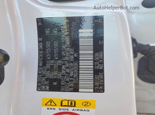 2T2ZZMCA3HC063843 2017 LEXUS RX White Вид наклейки з VIN-кодом