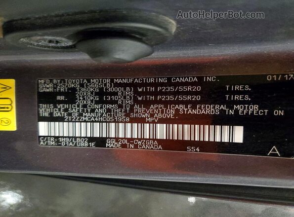 2T2ZZMCA4HC051958 2017 LEXUS RX Silver Vista interior de 360 grados