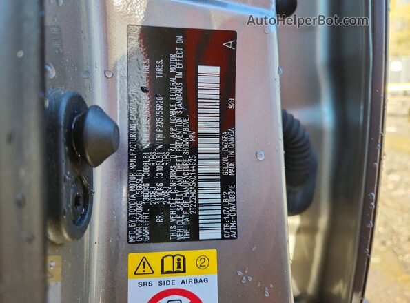 2T2ZZMCA5KC144625 2019 LEXUS RX Silver VIN sticker view