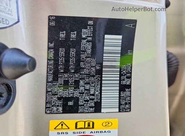 2T2ZZMCAXGC027579 2016 LEXUS RX Золотой Панорамный вид салона 360°