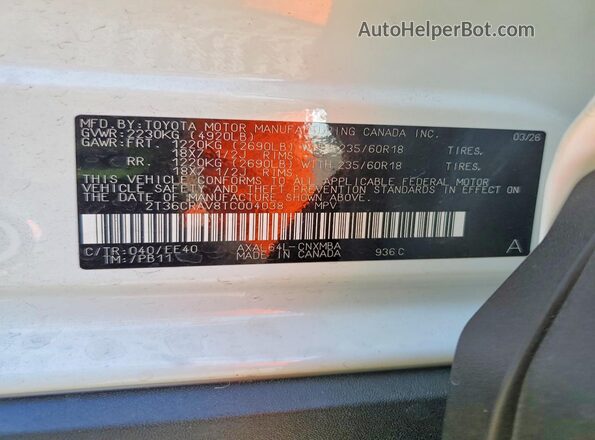 2T36CRAV8TC004038 2026 TOYOTA RAV4 White 360 interior view