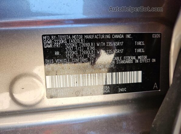 2T36CRAVXTC008589 2026 TOYOTA RAV4 Gray Vista interior de 360 grados