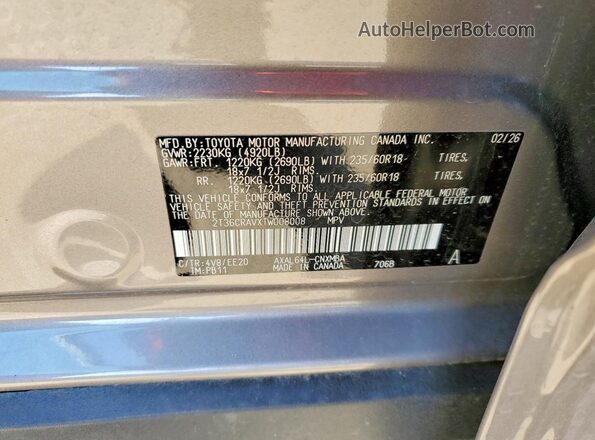 2T36CRAVXTW008008 2026 TOYOTA RAV4 Gray Սալոնի 360 աստիճան տեսք