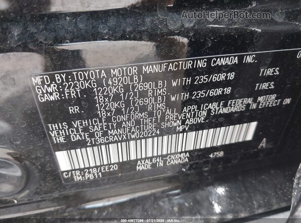 2T36CRAVXTW020224 2026 TOYOTA RAV4 Black Vista del compartimento del motor