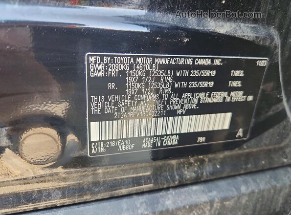 2T3A1RFV1RC402211 2024 TOYOTA RAV4 Black ძრავის განყოფილების ხედი