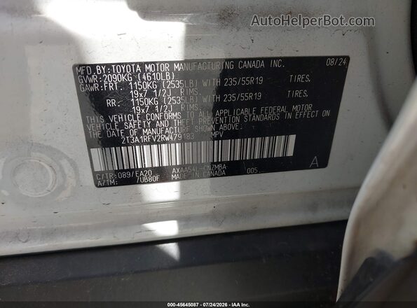 2T3A1RFV2RW479183 2024 TOYOTA RAV4 Белый Вид подкапотного пространства