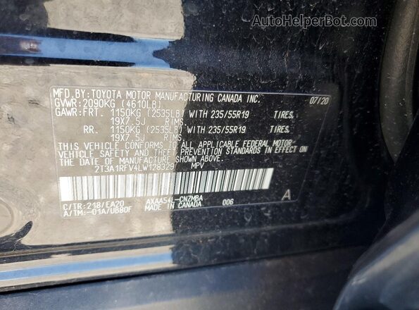 2T3A1RFV4LW128329 2020 TOYOTA RAV4 Black Widok komory silnika