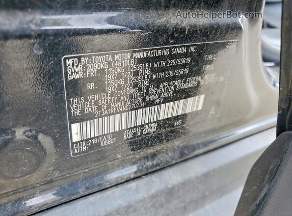 2T3A1RFV4NC270734 2022 TOYOTA RAV4 Black Widok wnętrza 360 stopni